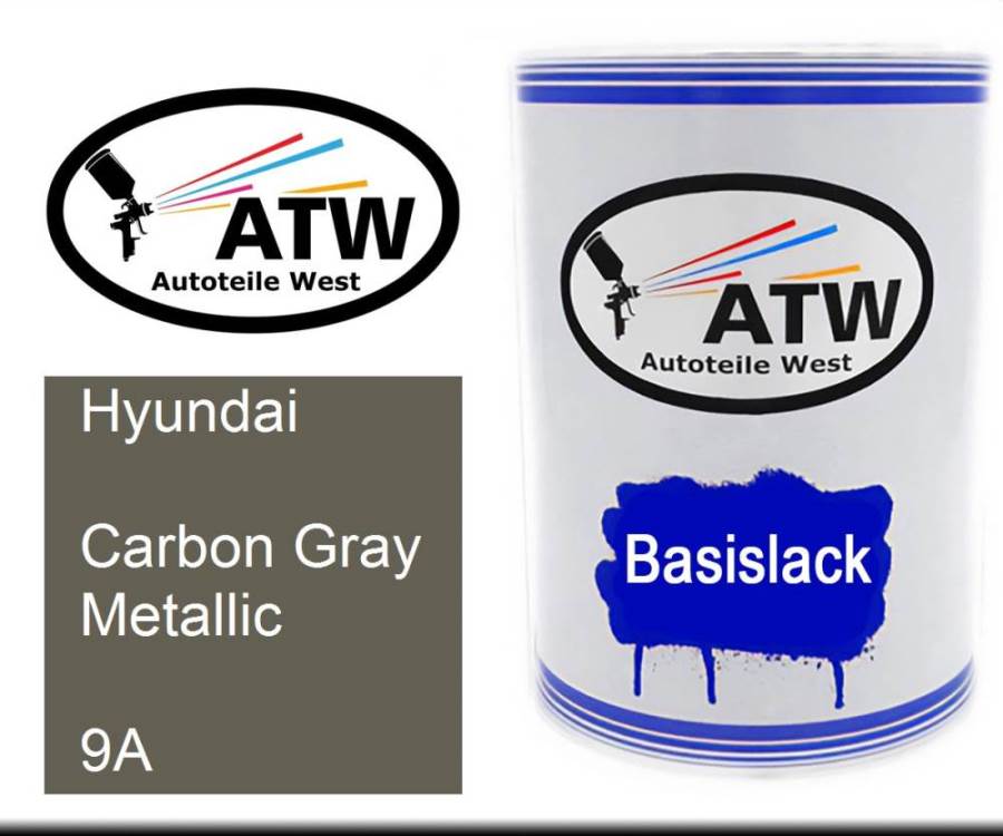 Hyundai, Carbon Gray Metallic, 9A: 500ml Lackdose, von ATW Autoteile West.